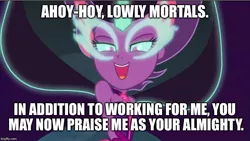 Size: 800x451 | Tagged: safe, derpibooru import, edit, edited screencap, screencap, sci-twi, twilight sparkle, equestria girls, friendship games, image macro, joy of sect, meme, midnight sparkle, midnight sparkle's lines, mr. burns, the simpsons