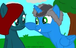 Size: 913x583 | Tagged: safe, artist:raventheghost, artist:starchase-bases, derpibooru import, oc, oc:flare drop, oc:raven blake, unofficial characters only, alicorn, pony, alicorn oc, base used, boop