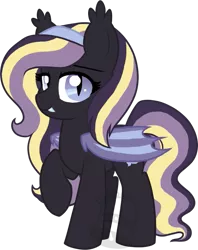 Size: 555x700 | Tagged: safe, artist:tambelon, derpibooru import, oc, oc:evening glory, unofficial characters only, bat pony, pony, female, mare, solo, watermark