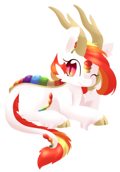Size: 2233x3195 | Tagged: safe, artist:cloureed, derpibooru import, oc, oc:prisma symphony, unofficial characters only, kirin, simple background, solo
