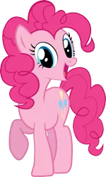 Size: 1129x1882 | Tagged: artist:snapshopvisuals, derpibooru import, pinkie pie, raised hoof, safe, simple background, solo, transparent background, vector