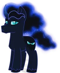 Size: 575x700 | Tagged: safe, artist:tambelon, derpibooru import, oc, oc:lucid dreams, unofficial characters only, pony, unicorn, male, offspring, parent:king sombra, parent:princess luna, parents:lumbra, simple background, solo, stallion, transparent background, watermark