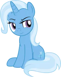 Size: 1324x1680 | Tagged: safe, artist:badumsquish, derpibooru import, trixie, pony, unicorn, female, frown, looking back, mare, mischievous, raised eyebrow, simple background, sitting, smirk, solo, transparent background, vector