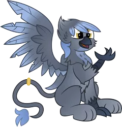 Size: 4678x4879 | Tagged: safe, artist:plone, derpibooru import, oc, oc:panne, unofficial characters only, gryphon, absurd resolution, griffonized, simple background, sitting, solo, species swap, transparent background, vector