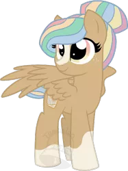 Size: 524x700 | Tagged: safe, artist:tambelon, derpibooru import, oc, oc:fairy bread, unofficial characters only, pegasus, pony, female, mare, solo, watermark