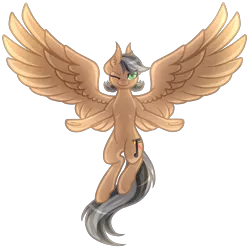 Size: 5000x5000 | Tagged: safe, artist:amazing-artsong, derpibooru import, oc, oc:artsong, unofficial characters only, pegasus, pony, absurd resolution, female, mare, one eye closed, simple background, solo, spread wings, transparent background, wings, wink