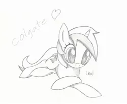 Size: 2773x2290 | Tagged: safe, artist:ethereal-desired, derpibooru import, minuette, pony, high res, monochrome, prone, solo, traditional art