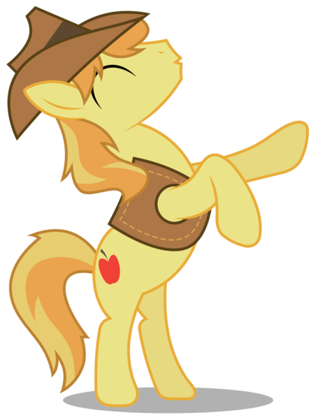 Size: 2275x3000 | Tagged: safe, artist:brony-works, derpibooru import, braeburn, pony, eyes closed, high res, rearing, simple background, solo, transparent background