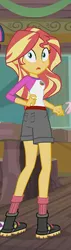 Size: 172x608 | Tagged: safe, derpibooru import, screencap, sunset shimmer, equestria girls, legend of everfree, ass, boots, camp everfree outfits, clothes, looking back, shorts, socks, solo