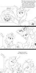 Size: 2500x5000 | Tagged: absurd resolution, aryan, aryan pony, blonde, capture the flag, comic, derpibooru import, he will not divide us, nazipone, oc, oc:aryanne, oc:kyrie, politics, safe, unofficial characters only