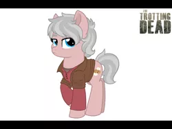 Size: 800x600 | Tagged: safe, artist:tambelon, derpibooru import, ponified, pony, carol peletier, clothes, crossover, female, jacket, mare, shirt, solo, the walking dead