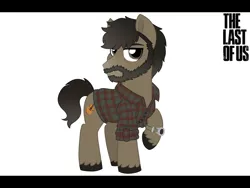 Size: 800x600 | Tagged: safe, artist:tambelon, derpibooru import, oc, ponified, unofficial characters only, earth pony, pony, clothes, crossover, joel, male, shirt, solo, stallion, the last of us, watch