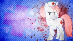 Size: 1920x1080 | Tagged: angry, artist:edwinprgtr, cutie mark, derpibooru import, nurse redheart, raised hoof, safe, solo, splatter, vector, wallpaper