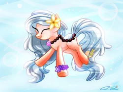 Size: 1400x1050 | Tagged: safe, artist:iheartjapan789, derpibooru import, oc, oc:island tide, unofficial characters only, original species, pond pony, pony, eyes closed, female, mare, solo, underwater