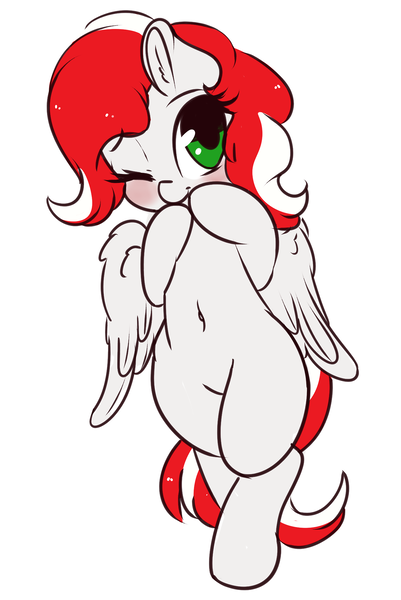 Size: 1280x1914 | Tagged: safe, artist:wickedsilly, derpibooru import, oc, oc:peppermint pattie, unofficial characters only, pegasus, pony, belly button, blushing, cute, female, mare, solo