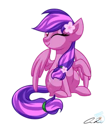 Size: 1024x1191 | Tagged: safe, artist:iheartjapan789, derpibooru import, oc, oc:moonlight blossom, unofficial characters only, pegasus, pony, female, mare, one eye closed, simple background, solo, transparent background, wink