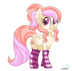 Size: 1024x1012 | Tagged: safe, artist:iheartjapan789, derpibooru import, oc, oc:cuddle bug, unofficial characters only, pegasus, pony, clothes, female, mare, simple background, socks, solo, striped socks, transparent background