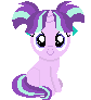 Size: 84x92 | Tagged: safe, artist:onil innarin, derpibooru import, starlight glimmer, pony, unicorn, c:, cute, female, filly, filly starlight glimmer, glimmerbetes, looking at you, mare, pixel art, simple background, smiling, solo, transparent background, younger