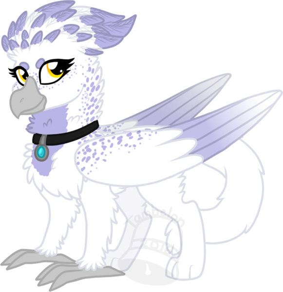 Size: 678x700 | Tagged: safe, artist:tambelon, derpibooru import, oc, oc:genevieve, unofficial characters only, gryphon, female, jewelry, necklace, solo, watermark