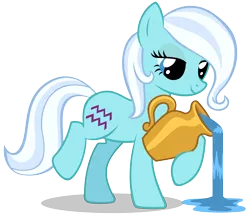 Size: 5833x5000 | Tagged: safe, artist:3luk, derpibooru import, oc, oc:aquarius, unofficial characters only, earth pony, pony, absurd resolution, aquarius, female, jug, lidded eyes, mare, ponyscopes, simple background, solo, transparent background, vector, water, zodiac