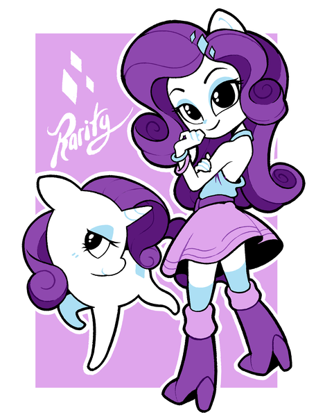 Size: 1280x1686 | Tagged: safe, artist:gatodelfuturo, artist:gaturo, derpibooru import, rarity, pony, equestria girls, boots, bracelet, clothes, cute, doll, eared humanization, equestria girls minis, four fingers, high heel boots, human ponidox, jewelry, looking at you, ponied up, pony ears, raribetes, self ponidox, skirt, skirt lift, sleeveless, socks, toy