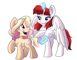 Size: 1191x925 | Tagged: safe, artist:pixel-prism, derpibooru import, oc, oc:fausticorn, oc:starstruck, unofficial characters only, alicorn, pony, unicorn, convention:eqla, eqla, equestria la, female, lauren faust, mare