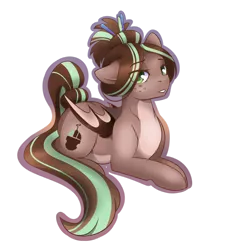 Size: 1024x1024 | Tagged: safe, artist:csox, derpibooru import, oc, oc:cocoa dot, unofficial characters only, bat pony, pony, freckles, prone, simple background, solo, transparent background