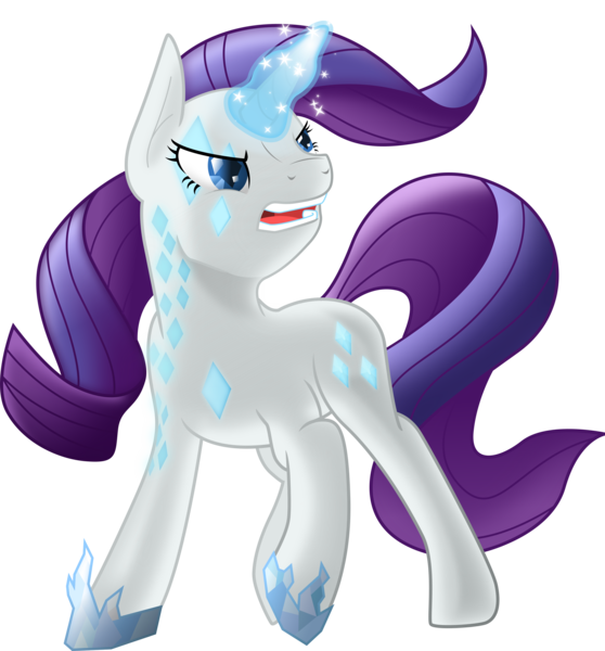 Size: 3000x3228 | Tagged: safe, artist:theshadowstone, derpibooru import, rarity, pony, unicorn, alternative cutie mark placement, crystal, cutie mark magic, female, magic, mare, open mouth, shoes, simple background, solo, transparent background