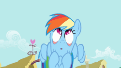 Size: 1200x675 | Tagged: safe, derpibooru import, screencap, rainbow dash, pegasus, pony, a bird in the hoof, animated, eyelid pull, faic, female, flapping, flying, frown, gif, hoof hold, looking up, loop, mare, open mouth, rainbow dash is best facemaker, silly, silly pony, solo, spread wings, wings