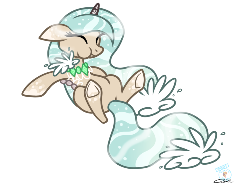 Size: 1024x801 | Tagged: safe, artist:iheartjapan789, derpibooru import, oc, oc:marble cove, unofficial characters only, original species, pond pony, pony, unicorn, eyes closed, female, mare, puffy cheeks, simple background, solo, transparent background