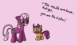 Size: 1660x967 | Tagged: artist:quacksquared, cheerilee, derpibooru import, maury povich, safe, scootaloo, sisters