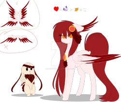 Size: 1024x860 | Tagged: safe, artist:little-sketches, derpibooru import, oc, oc:sora, unofficial characters only, pony, seraph, eye clipping through hair, female, mare, multiple wings, reference sheet, solo