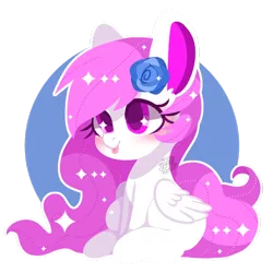 Size: 800x799 | Tagged: safe, artist:snow angel, derpibooru import, oc, oc:leafy, unofficial characters only, pegasus, pony, :p, blushing, cute, female, flower, flower in hair, mare, simple background, sitting, smiling, solo, sparkles, starry eyes, tongue out, transparent background, wingding eyes