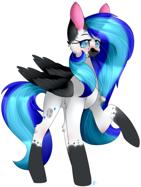 Size: 1454x1929 | Tagged: safe, artist:alithecat1989, derpibooru import, oc, oc:moonlight crescent, unofficial characters only, pegasus, pony, colored wings, female, mare, raised hoof, simple background, solo, transparent background