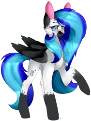 Size: 1454x1929 | Tagged: safe, artist:alithecat1989, derpibooru import, oc, oc:moonlight crescent, unofficial characters only, pegasus, pony, colored wings, female, mare, raised hoof, simple background, solo, transparent background