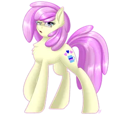 Size: 900x827 | Tagged: safe, artist:whitehershey, derpibooru import, oc, oc:vanilla swirl, unofficial characters only, earth pony, pony, :o, art trade, blue eyes, chest fluff, cute, cutie mark, ear fluff, female, fluffy, glasses, heart, looking at you, open mouth, raised eyebrow, raised hoof, simple background, skeptical, solo, standing, transparent background, unsure