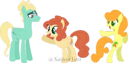 Size: 800x397 | Tagged: safe, artist:t-aroutachiikun, derpibooru import, carrot top, golden harvest, zephyr breeze, oc, oc:nirvana, pegasus, pony, base used, female, mare, offspring, parent:carrot top, parent:zephyr breeze, simple background, transparent background, zephyrtop