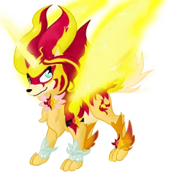 Size: 1024x1024 | Tagged: safe, artist:usagi-zakura, derpibooru import, sunset shimmer, alicorn, equestria girls, alicornified, daydream shimmer, my little wolf, race swap, shimmercorn, species swap, sunset phoenix