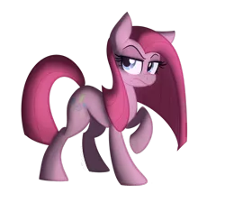 Size: 1024x922 | Tagged: safe, artist:wubcakeva, derpibooru import, pinkie pie, earth pony, pony, female, lidded eyes, mare, pinkamena diane pie, raised hoof, simple background, solo, transparent background