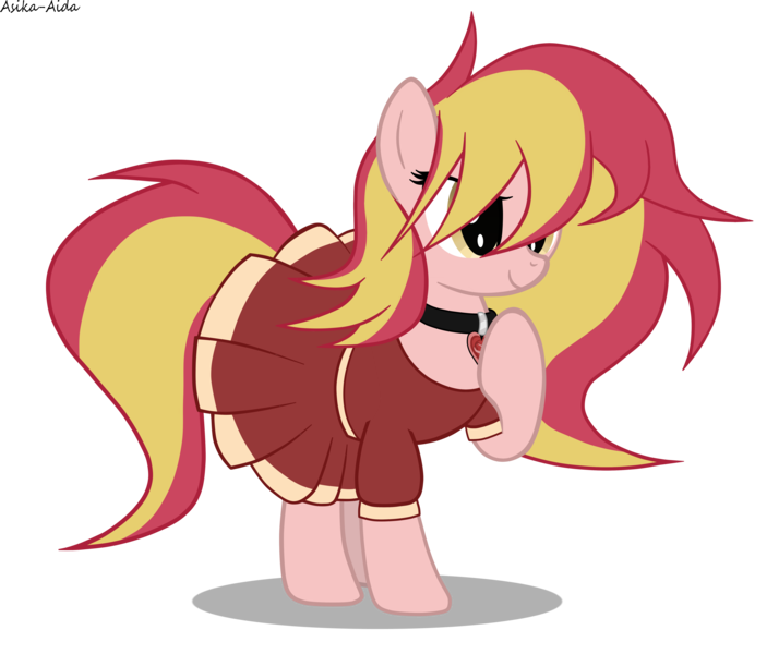 Size: 5254x4418 | Tagged: safe, artist:asika-aida, derpibooru import, oc, oc:fire lilly, unofficial characters only, earth pony, pony, absurd resolution, clothes, cute, female, jewelry, mare, necklace, simple background, skirt, skirt lift, solo, transparent background