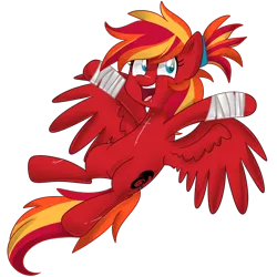 Size: 2000x2000 | Tagged: safe, artist:slasharu, derpibooru import, oc, oc:fire strike, unofficial characters only, pegasus, pony, female, high res, mare, simple background, smiling, solo, transparent background