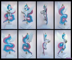 Size: 6153x5154 | Tagged: safe, artist:prodius, derpibooru import, princess celestia, alicorn, pony, absurd resolution, craft, female, figurine, flying, irl, photo, sculpey, sculpture, show accurate, solo, traditional art