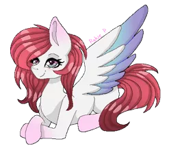 Size: 454x392 | Tagged: safe, artist:biskhuit, derpibooru import, oc, oc:lea, unofficial characters only, pegasus, pony, female, mare, prone, simple background, solo, transparent background