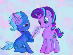 Size: 1024x768 | Tagged: safe, artist:one-user, derpibooru import, starlight glimmer, trixie, pony, unicorn, mirror, rule 63, stellar gleam, tristan