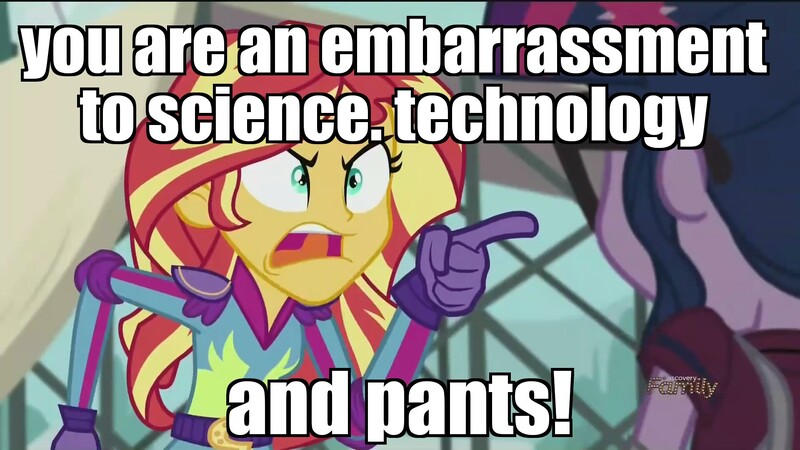 Size: 1920x1080 | Tagged: safe, derpibooru import, edit, edited screencap, screencap, sci-twi, sunset shimmer, twilight sparkle, equestria girls, friendship games, angry, discovery family logo, exploitable meme, family matters, image macro, meme, pointing, sunset yells at twilight