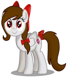 Size: 5000x5500 | Tagged: safe, artist:rsa.fim, derpibooru import, oc, oc:whisper hope, unofficial characters only, pegasus, pony, absurd resolution, bow, cute, cutie mark, female, hair bow, looking at you, mare, mexican, ocbetes, red eyes, ribbon, simple background, smiling, solo, tail bow, tail wrap, transparent background, unitárium, vector
