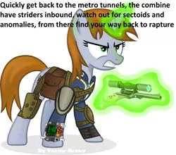 Size: 4409x3882 | Tagged: artist needed, source needed, safe, derpibooru import, edit, oc, oc:littlepip, unofficial characters only, pony, unicorn, fallout equestria, fanfic, absurd resolution, bioshock, clothes, combine, fanfic art, female, glowing horn, grammar error, gun, half-life, half-life 2, handgun, horn, little macintosh, magic, mare, metro 2033, pipbuck, ready for action, revolver, s.t.a.l.k.e.r., scope, scoped revolver, serious, serious face, sexy, simple background, solo, text, vault suit, weapon, white background, x-com, xcom 2