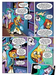 Size: 720x960 | Tagged: safe, artist:brendahickey, derpibooru import, idw, princess celestia, sunburst, pony, legends of magic, spoiler:comic, spoiler:comiclom1, preview