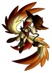 Size: 1249x1744 | Tagged: safe, artist:nekro-led, derpibooru import, oc, oc:quick draw, unofficial characters only, pegasus, pony, bandana, barrel roll, battle saddle, boots, cowboy hat, gun, hat, pencil, solo, weapon