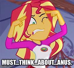 Size: 327x300 | Tagged: suggestive, derpibooru import, edit, edited screencap, screencap, sunset shimmer, equestria girls, legend of everfree, fuck shit sound.video, image macro, meme, psychic shimmer, psychically unstable merasmus and his wacky roommates.cornflakes, soldier, team fortress 2